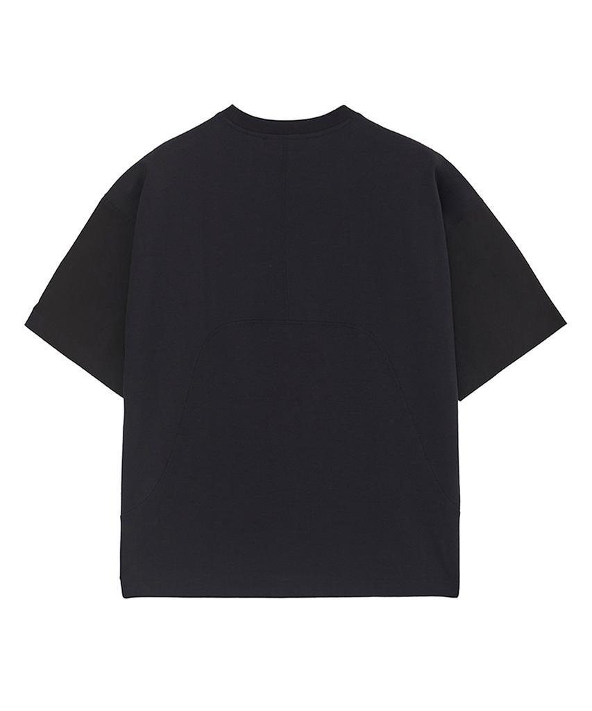 ZENSAI Round Cut Woven Mix T-Shirt