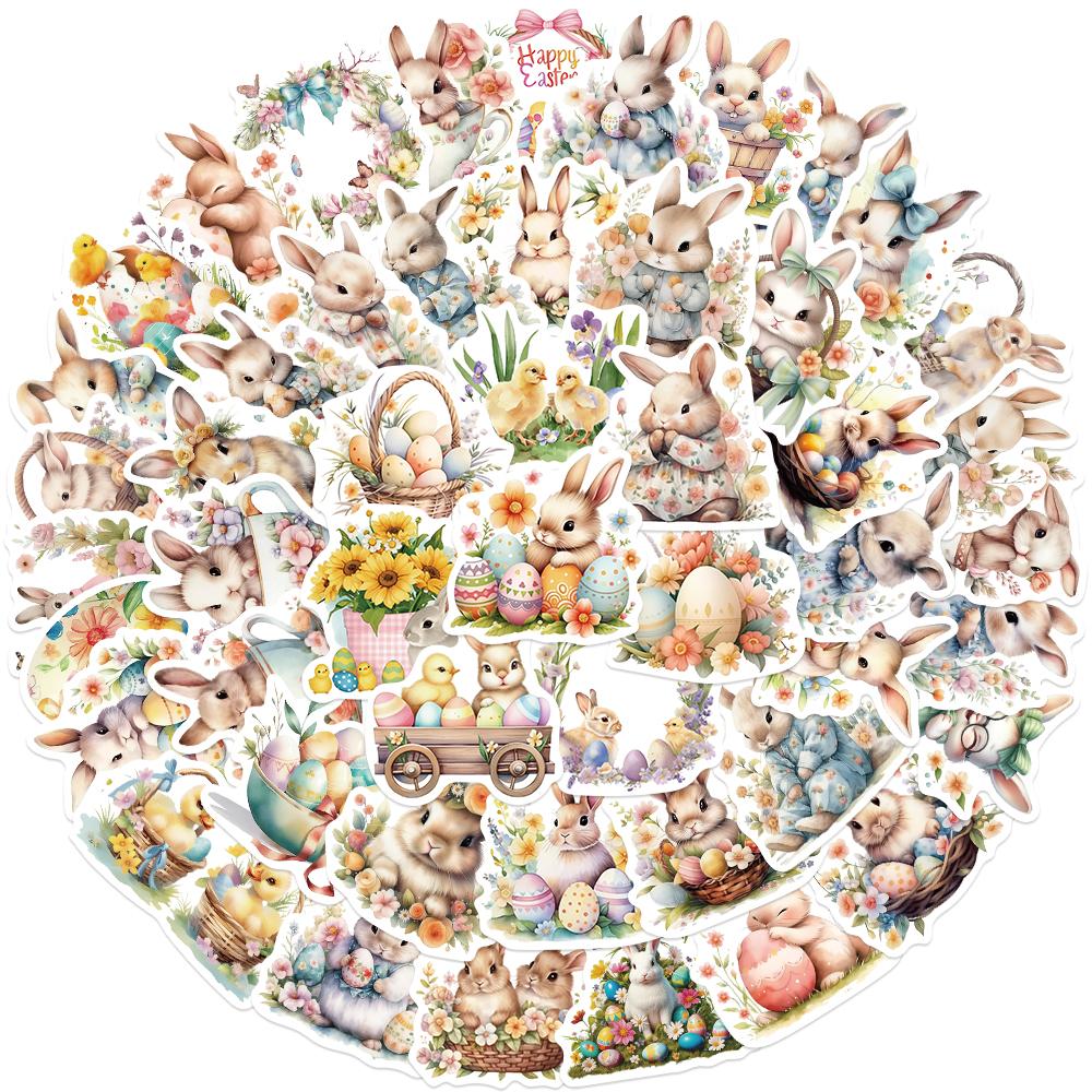 Cute Easter Stickers Waterproof Bunny Egg Decals For Party Gifts Phone Laptop Water Bottle Decor Festival Diy Crafts