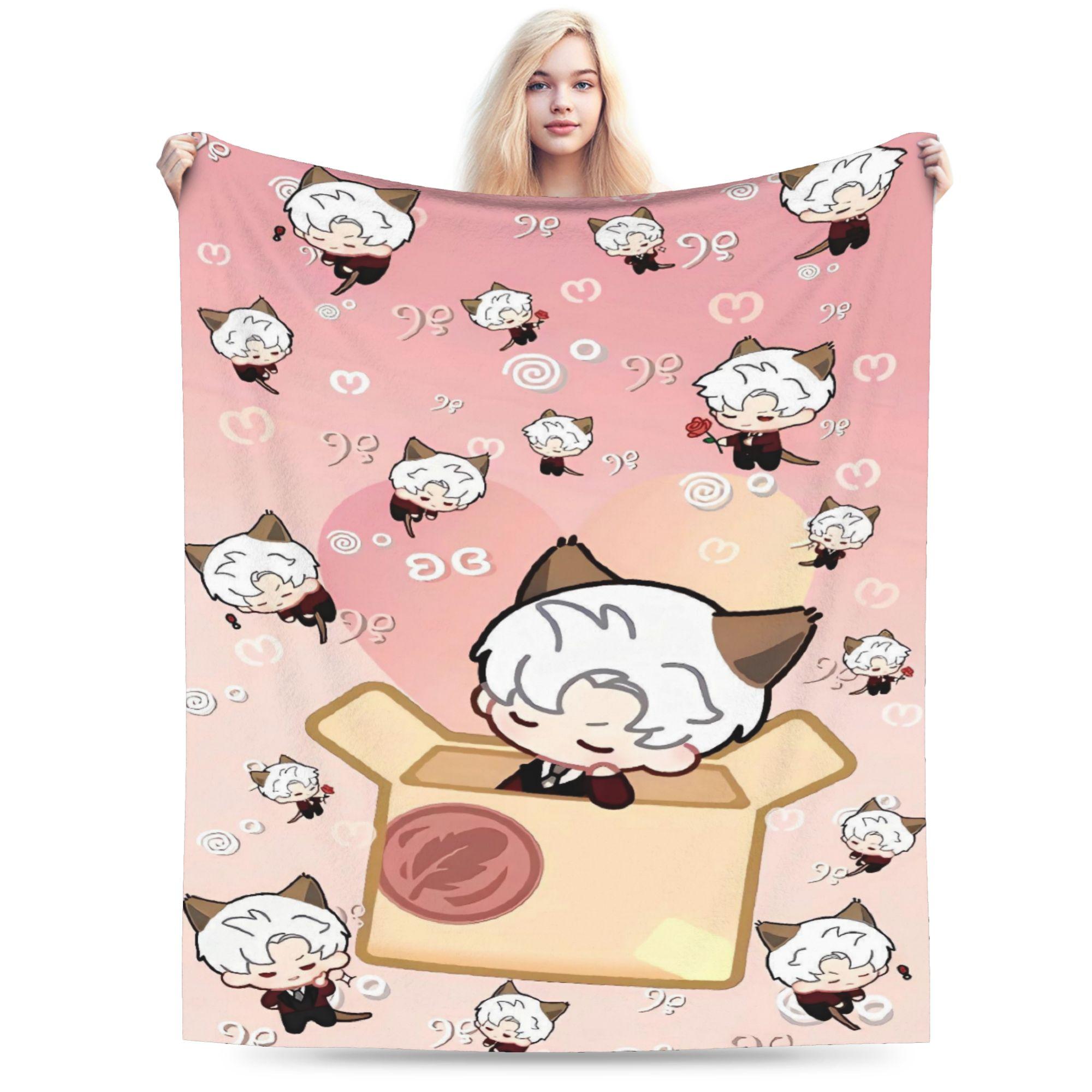 

Anime Love and Deepspace Flannel Blankets Autumn Rafayel Soft Warm Bedding Throws for Kids Couch Funny Bedspread Sofa Bed Cover 75x90cm