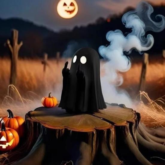 

Middle Finger Ghost Figurine Resin Ghost Figure Flipping Off Ghost Statue for Desk Cabinet Home Halloween Decor 1pc білий
