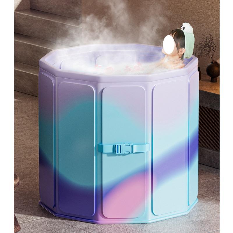 Foldable Portable Shower Bucket Without Installation, PVC Raised Shower Bucket for Adults and Children's Household Use