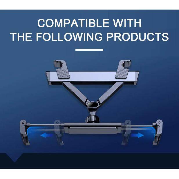 SEAMETAL Upgraded Car Headrest Phone Holder Telescopic Anti Shake Auto Table Holder Smartphone Mount for 4-12.9 Inch iPad iPhone