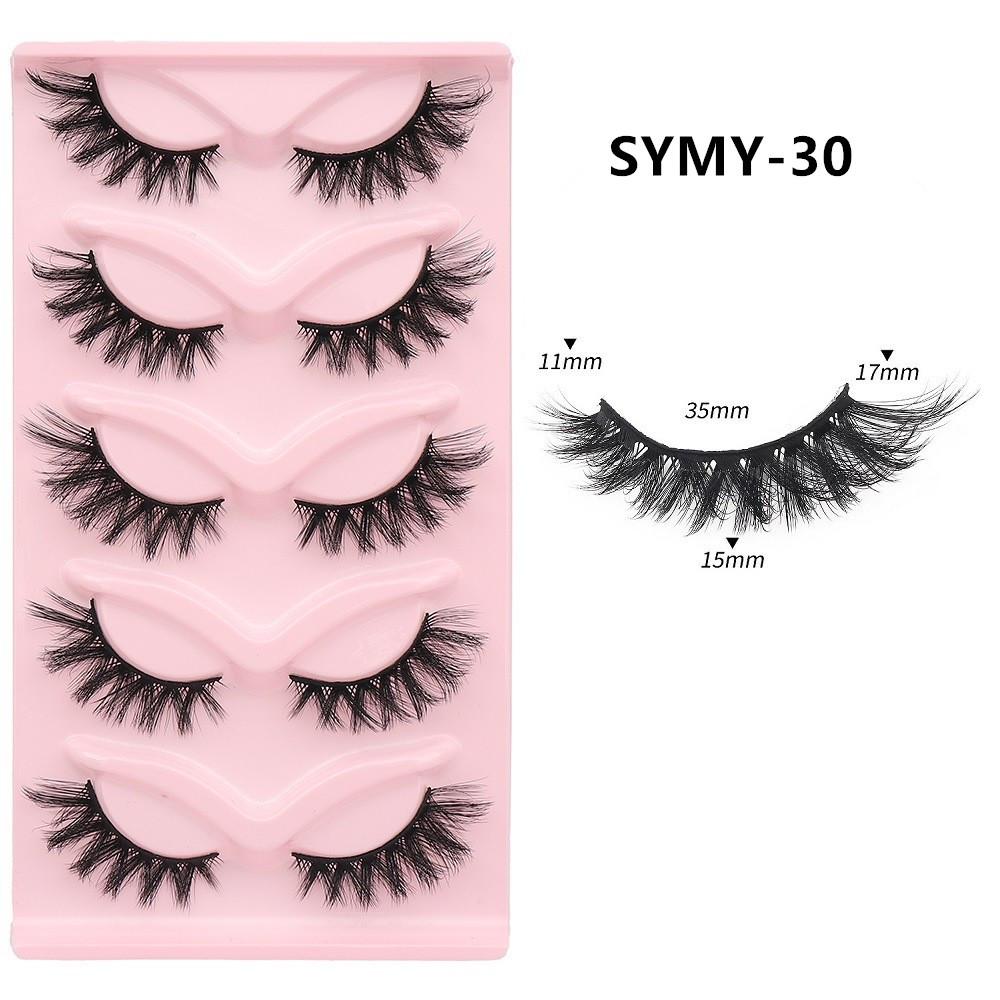 European and American Fox-Style Cat Eye Thick Synthetic False Eyelashes - 5 Pairs
