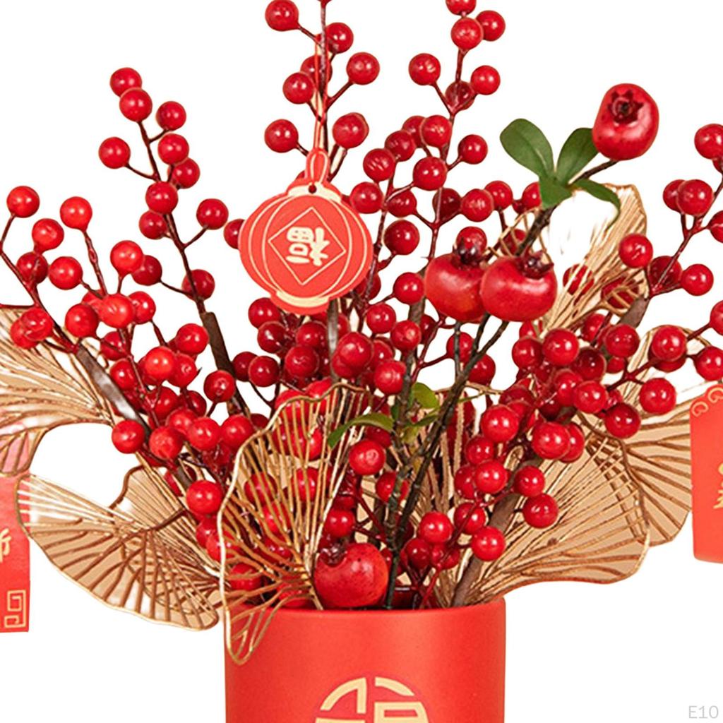 Artificial Floral Pot Chinese Collectible Party Decor Decorative Desk Ornament Decoration Year