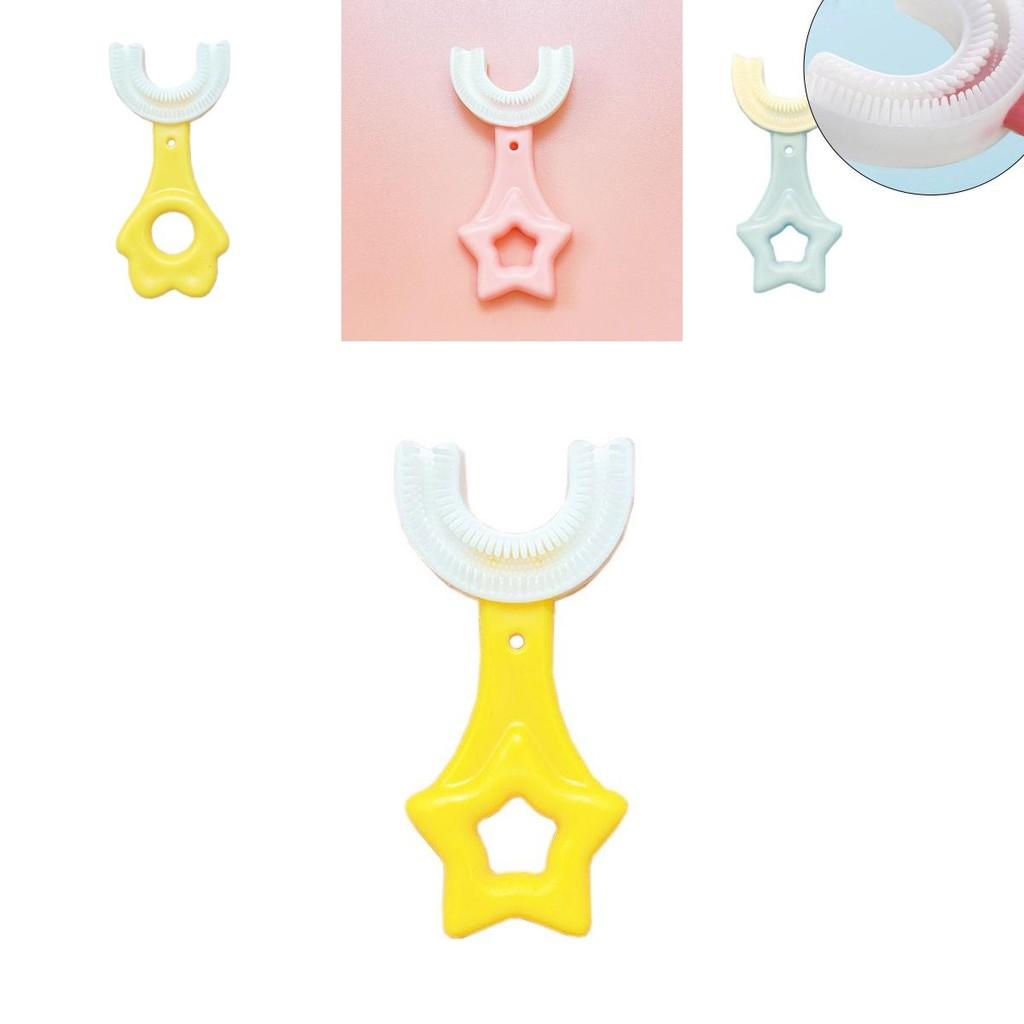 U-shaped Toothbrush For 2-12 Year Old Kids With Soft Silicone Bristles**