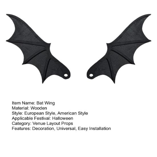 Bat Wings Wooden License Plate Accessory Universal Gothic Car Decor for Car License Plate Halloween Wall Party Decor