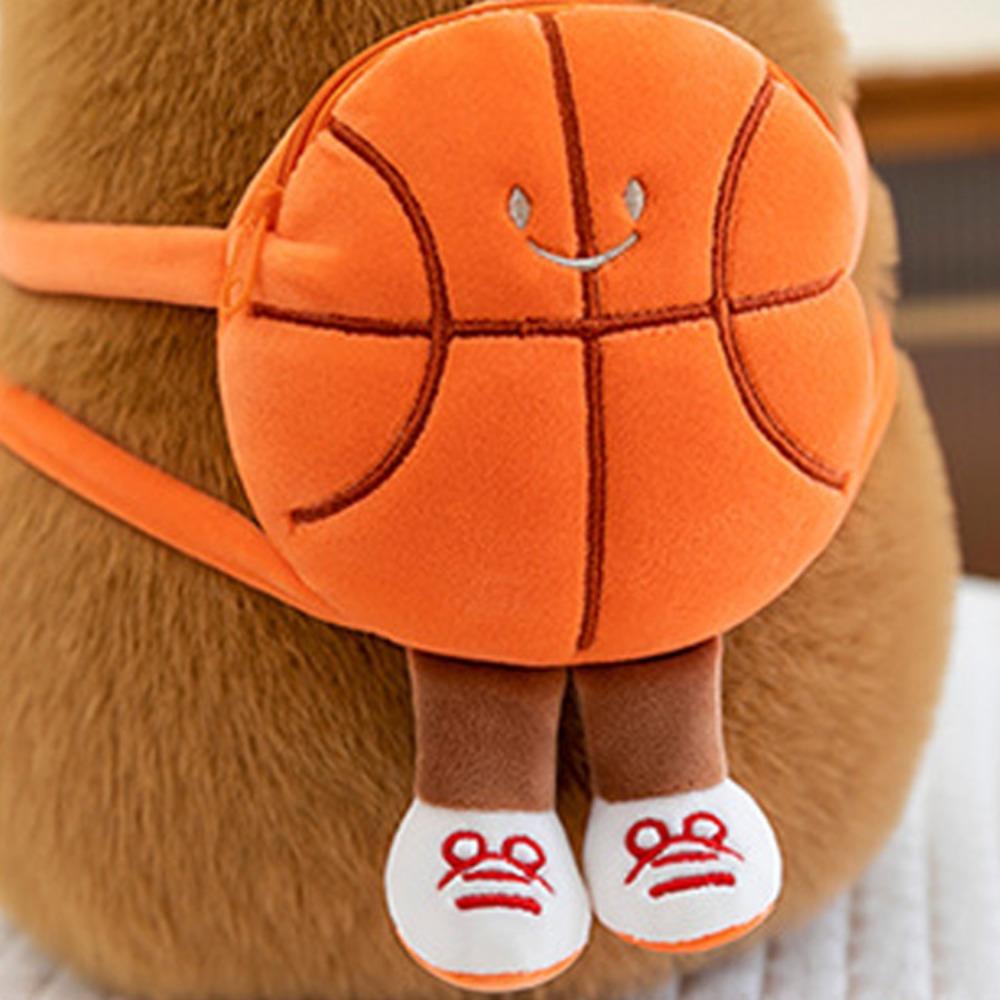 Fluffy Basketball Backpack Capybara Doll Stuffed Capybara Fluffty Doll  Kids Birthday Gifts