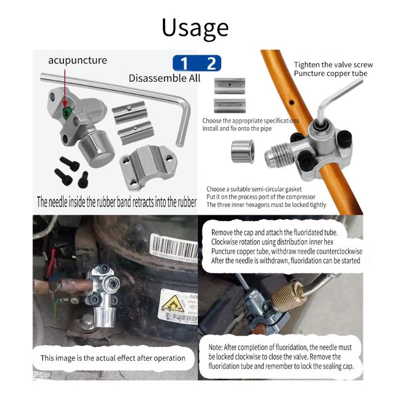 Kühlschrank-Hahnventil-Kit BVP31 Kältetechnik-Nadelventile mit Schraubenschlüsseln Kühlschrank-Klimaanlage für Rohrschläuche