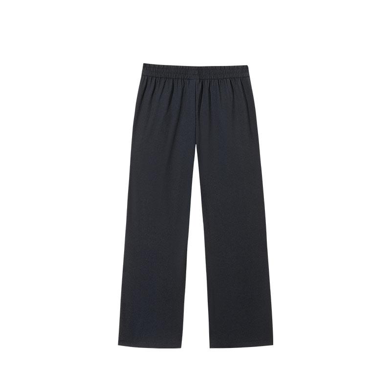 Anta Comfortable Training Casual Simple Straight Leg Breathable Knitted Sports Pants Women bottoms Basic-Black 962527313-4