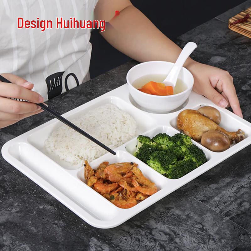 Hui Huang Melamine Six-Compartment Meal Tray