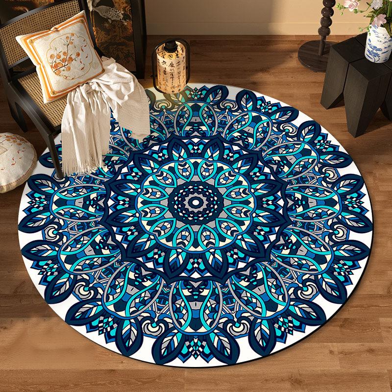 Tree Of Life Round Area Rug Soft Velvet Bath Mat Living Room Sofa Coffee Table Bedroom Bedside Floor Mat