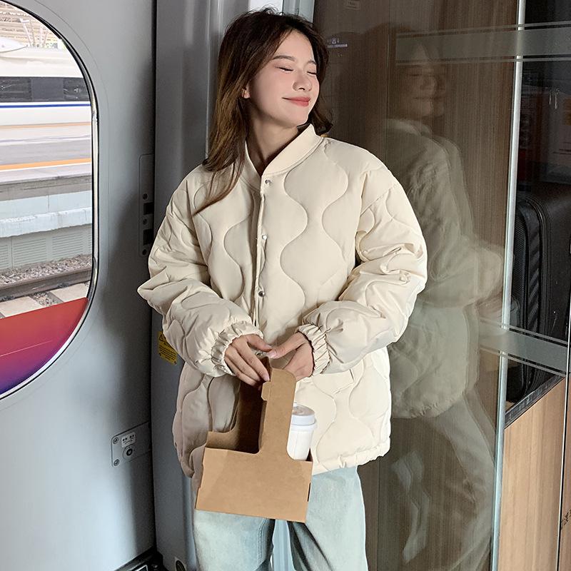 Cotton Clothes Women's Autumn and Winter 2025 New Padded Jacket Winter Padded Jacket Korean Loose Diamond Plaid Down Cotton Jacket