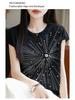 Women's Summer Bamboo Linen Beaded Crew Neck T-Shirt