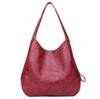 Vintage Large Capacity Shoulder Bags for Women Retro PU Leather Handbag Totes Solid Color Fashi Hand Bag Pack