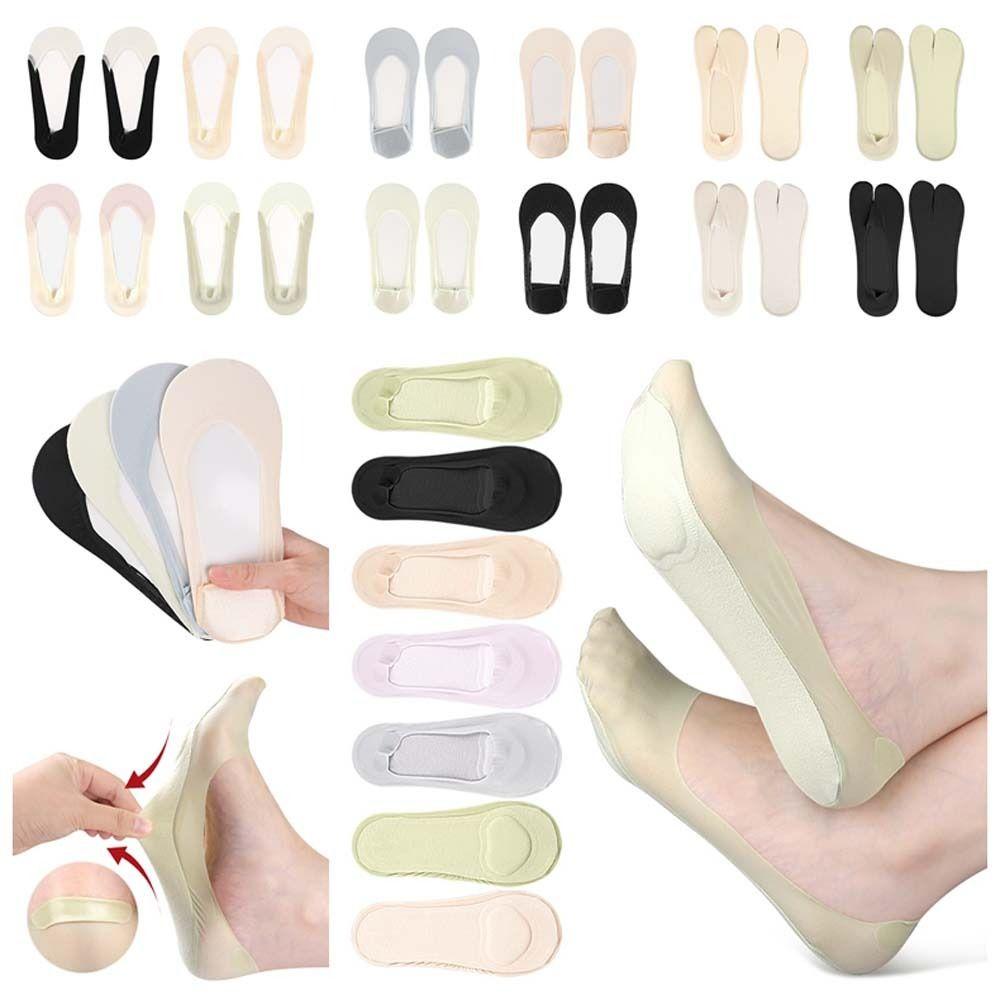 

Silicone Anti Slip Non-slip Two Toe Socks Cotton Bottom Separate Toe Boat Sock Sports StyleD-Nude