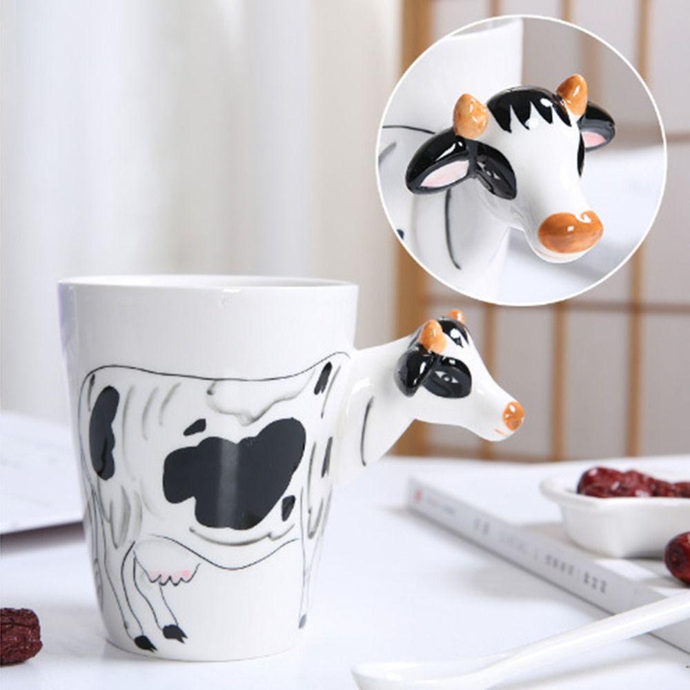 3D Animal Shape Handle Animal Shape Ceramic Cup Hand Painted Animals Mug  Afternoon Tea