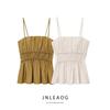 Jnleaog Spring New Arrival Women's Clothing Fashion Style French Fashion Ruched Camisole Tops 1283664002