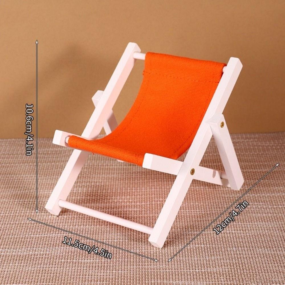 Multicolors Foldable Beach Chair Model Wooden Outdoor Casual Reclining Chair For 10cm Cotton Doll