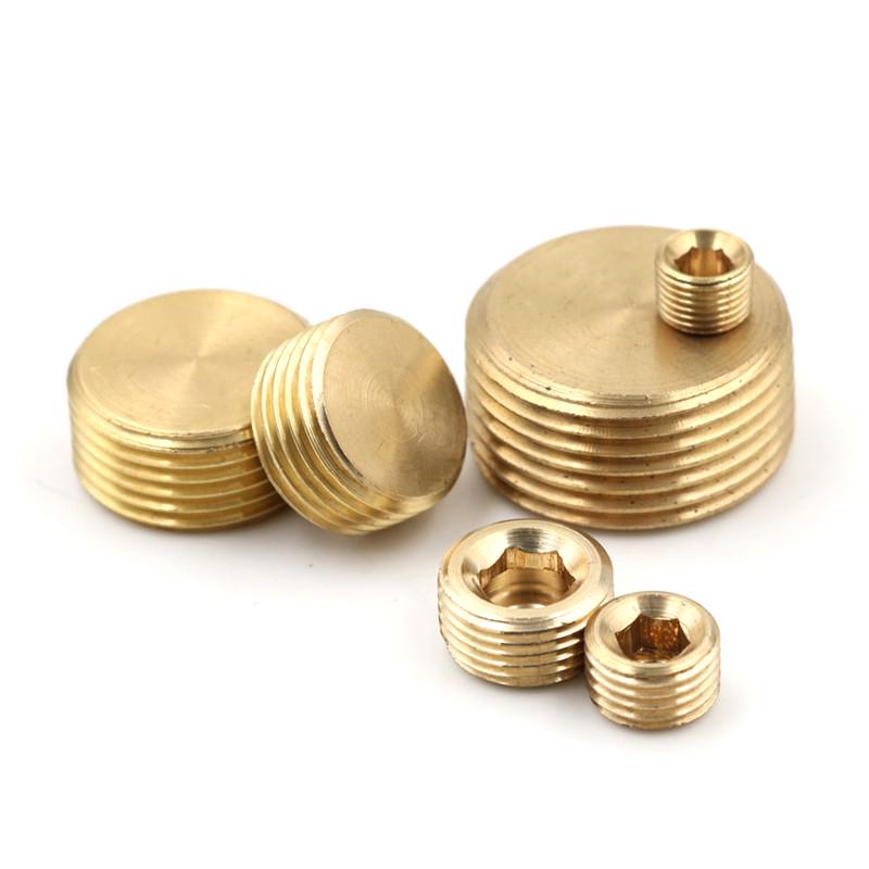 1/8" 1/4" 3/8" 1/2" Npt Brass Internal Hex Thread Socket Pipe Plug