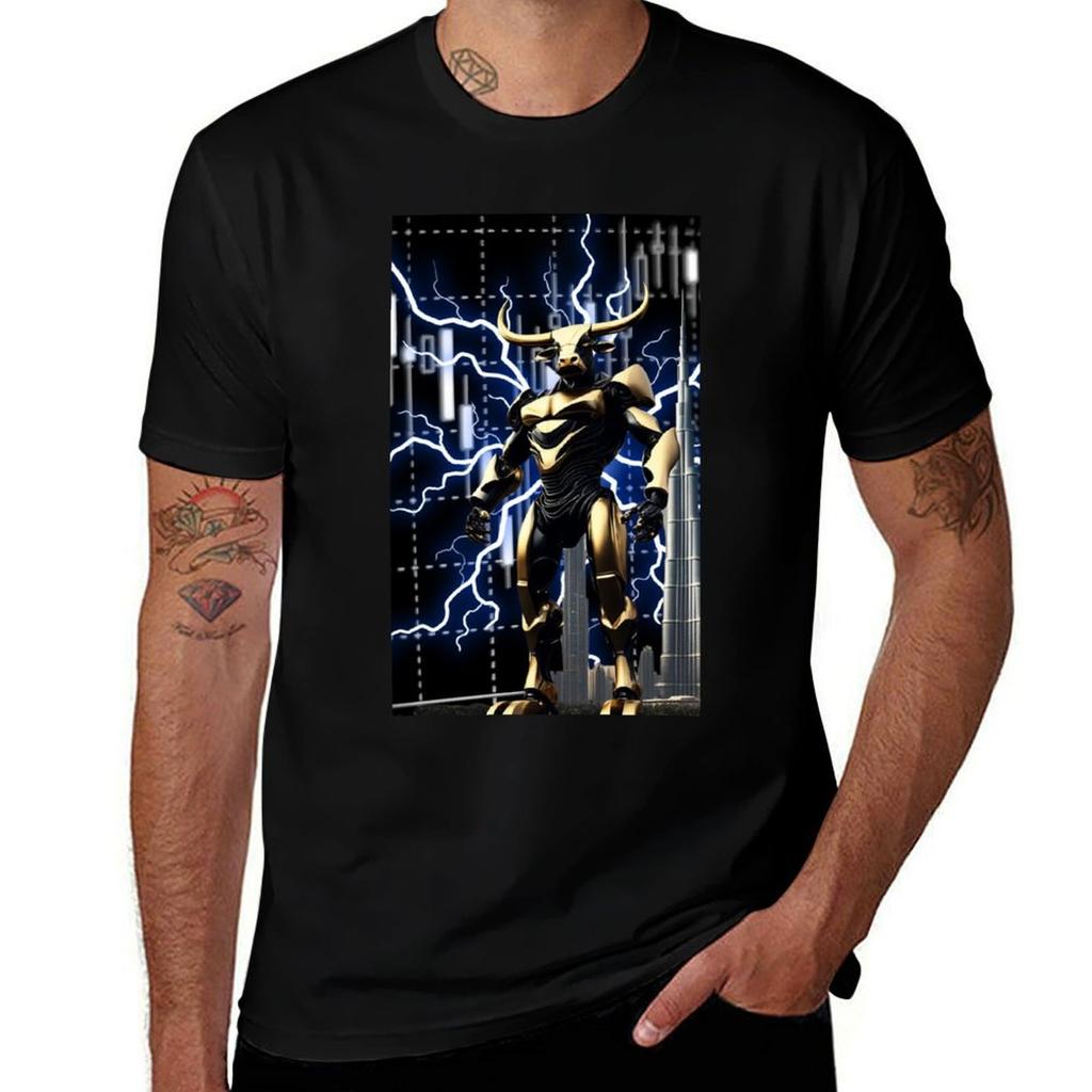 Lightning Bull Tshirt Big Size Short Sleeve Tee For Unisex