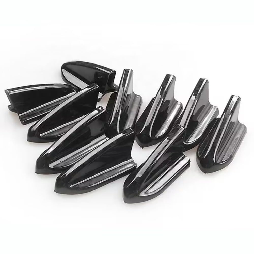 10 Pcs Car Roof Spoiler, Self Adhesive Car Body Spoiler Kit, Car Self Adhesive Roof Wing Exterior Trim Accessories (Black)