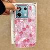 Pink Fruit Cherry Butterfly Feather Texture Phone Case for Xiaomi Mi 13T 14T Pro 11 Lite NE 5G Couple Shell Silicone Bags Cover