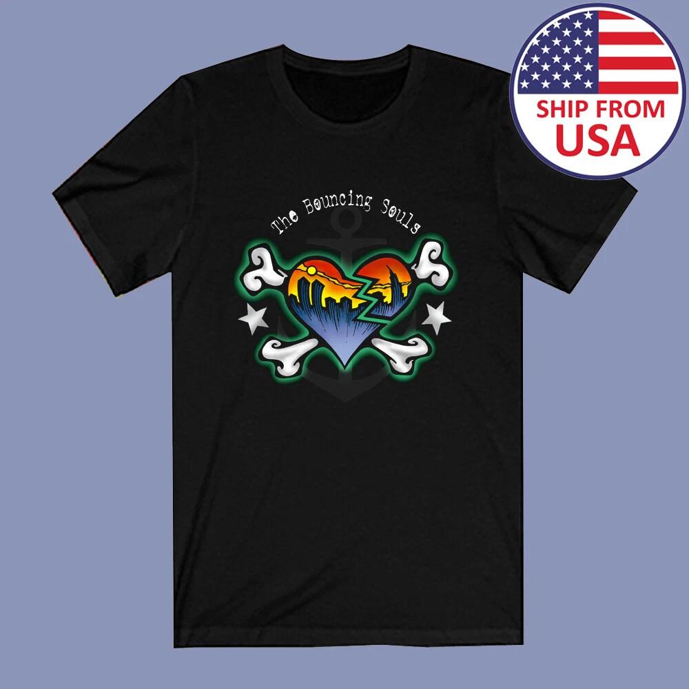 The Bouncing Souls Heart Skull Men s Black Size S to 3XL S