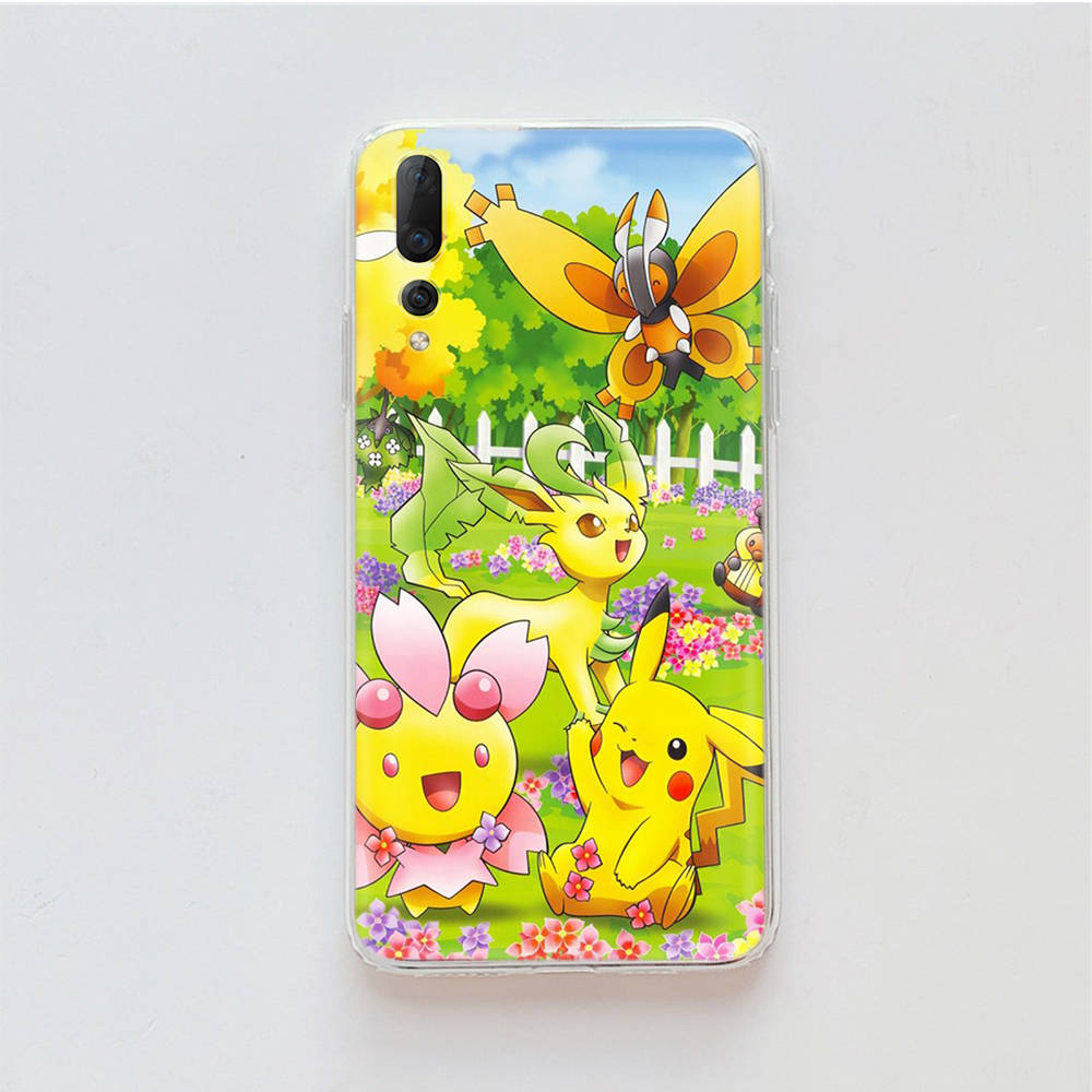 Transparent Case for Samsung A04 A14 A23 M33 M53 Realme 10 9 C35 C55 VIVO X80 Infinix Hot 30 Note 11 Tecno Spark 8P Pro P-33 Pokemons Pikachu