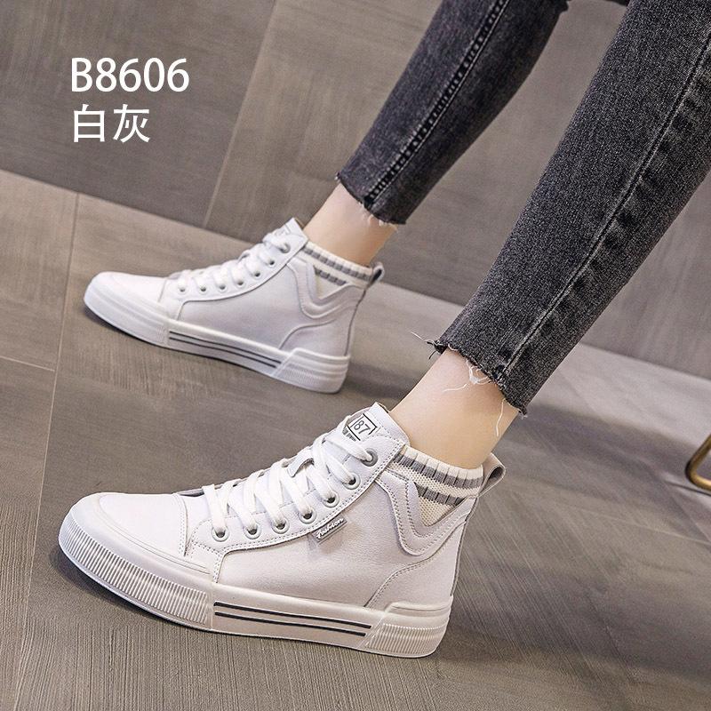 High-top spring and autumn new leather sports and leisure to increase ins tide 35
