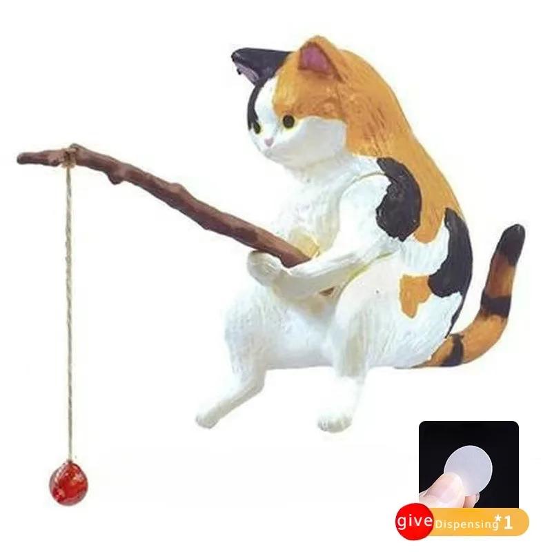 Fishing Cat Car Interior Decoration Cute Resin With Pipe Glasses Auto Rearview Mirror Pendant Air Outlet For Car Accessories