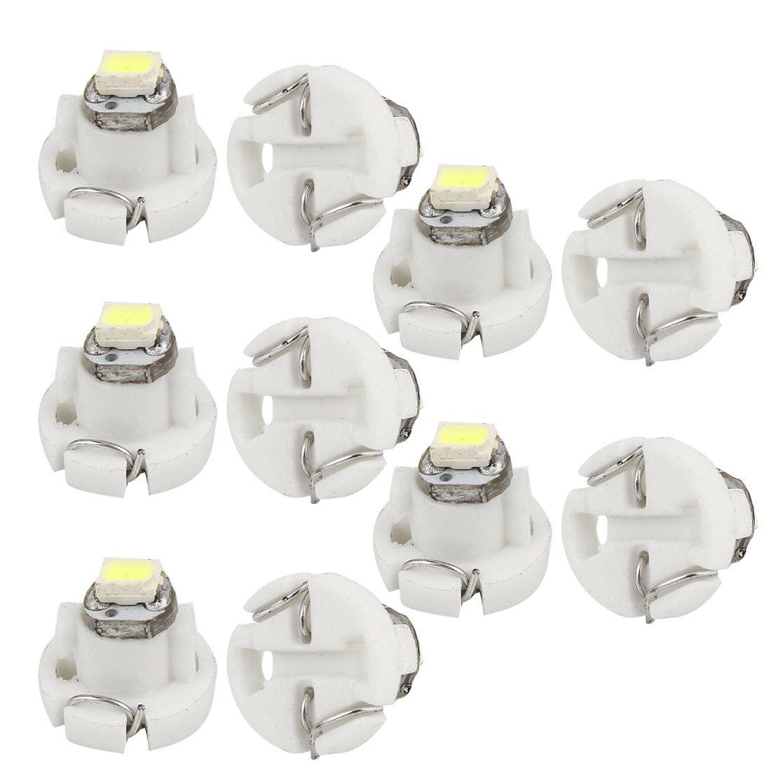 

uxcell LED Dashboard Lamp Wedge Bulb with Built-in SMD 3020 T3 Car White 10 Pack білий