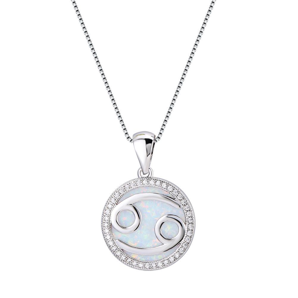 Blue and White Australian Treasure Rose Gold Cancer Necklace Simple and Versatile Pendant