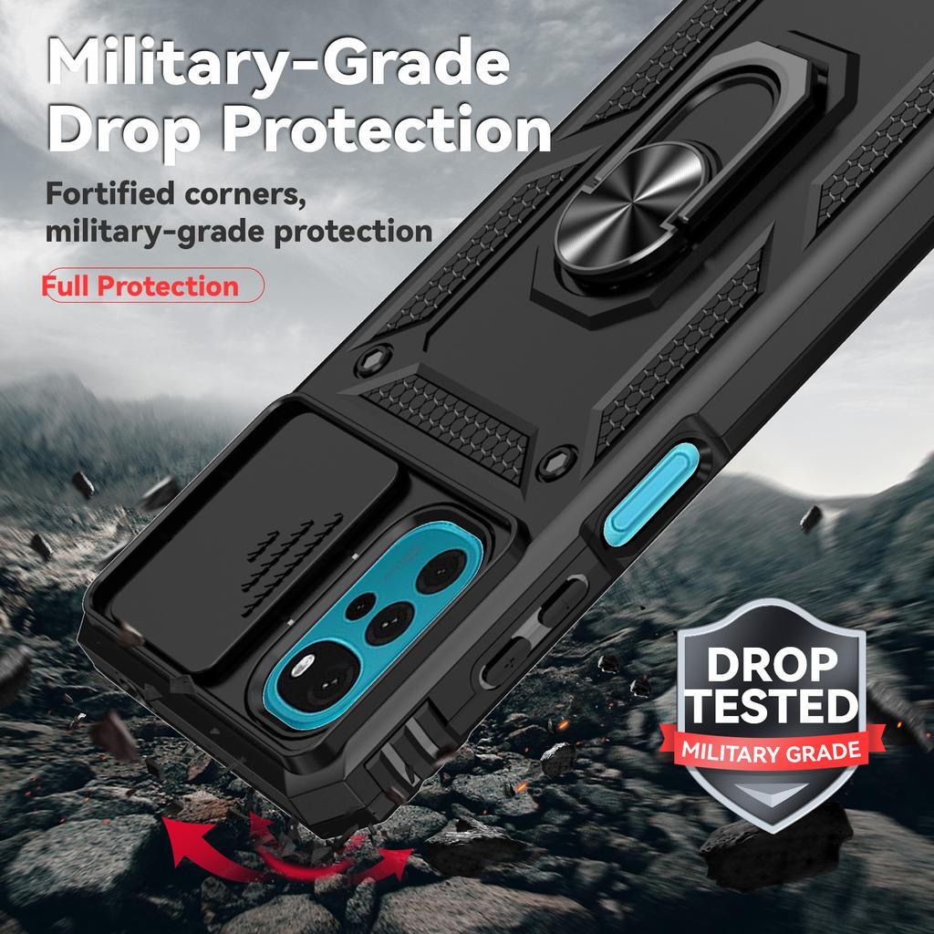 For Motorola Moto G22 Case  Magnetic Ring Shockproof Armor Phone Cases For MotoG22 G22 G 22 Slide Lens Camera Protect Cover