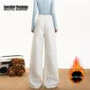 Women's High-Waist Fleece-Lined Wide-Leg Casual Pants