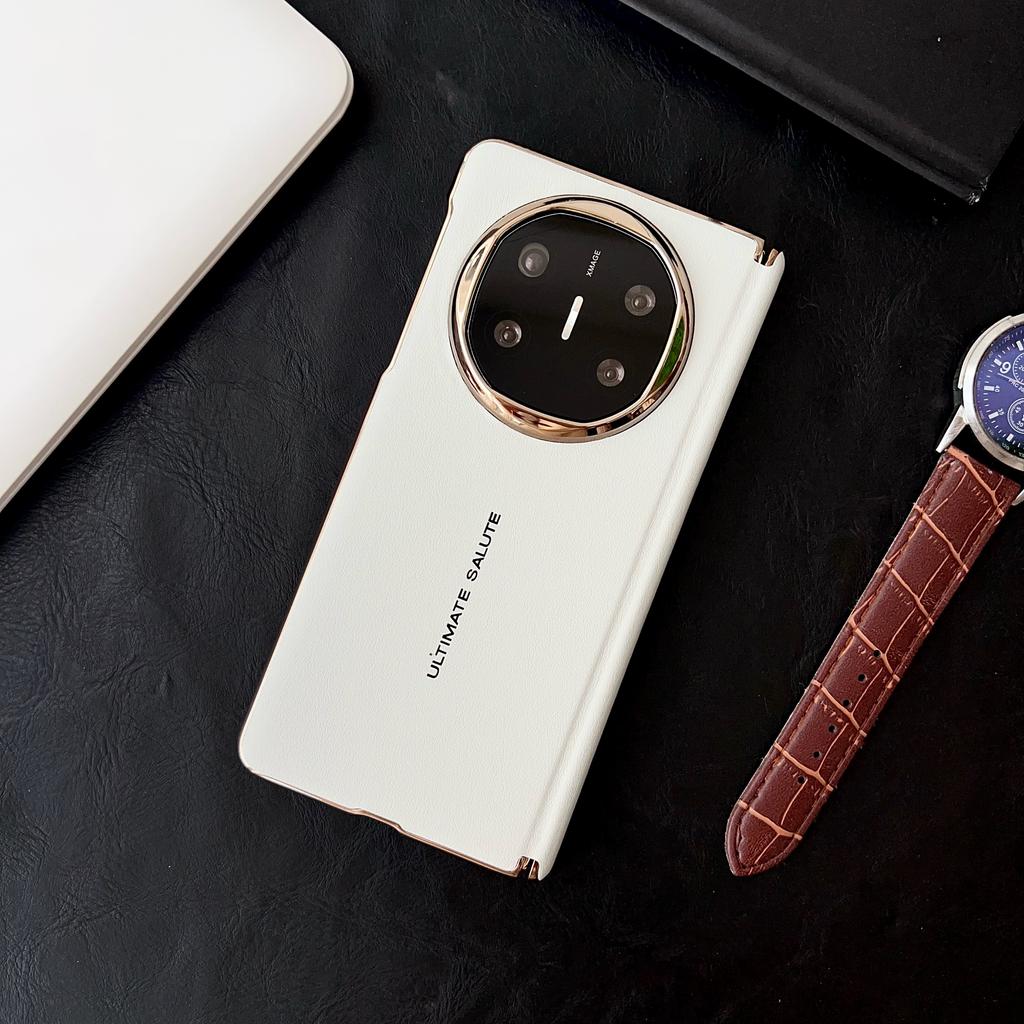 Für Huawei Mate X6 Schlichtes Leder Magnetisch Anti-Drop Anti-Fingerabdruck Magnetisch Kabelloses Laden Handyhülle