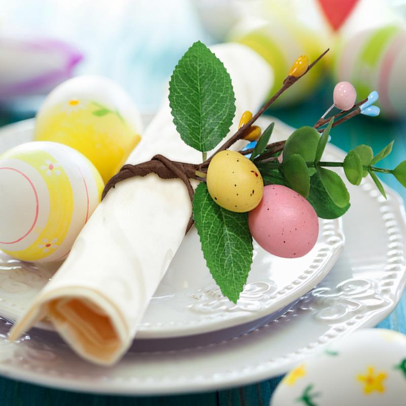

Easter Napkin Holder Easter Eggs Napkin Holders Buckle Serviette Buckle Party Supplies Artificial Plants Spring Decor Easter China Mainland
