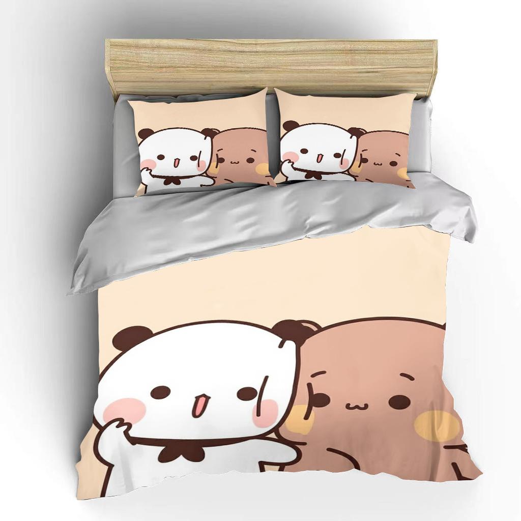 Bubu Dudu Cartoon Cute Bear KawaiiGift King Twin Double Child Bedding Set Microfiber Or Polyester Christmas  Duvet Cover Set
