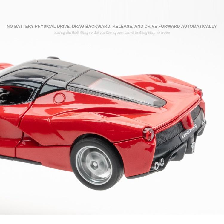 Ferrari LaFerrari Laboratory Supercar Simulation Diecast & Toy Vehicles Sounds & Light Pull Back Car 1:32 Alloy Model Birthday Gifts