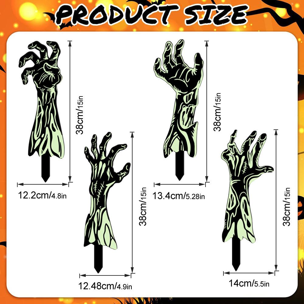 Outdoor Decorations - Glow in The Dark Skeleton Silhouette Lawn Signs for Halloween Lawn Garden Front Yard Decorations Outside