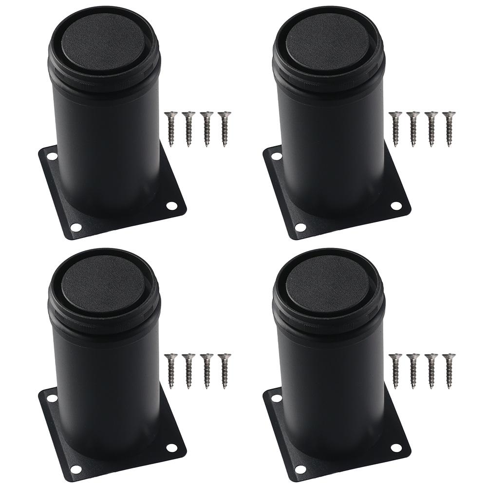 Furniture Hardware 4 Inch Furniture Legs Stainless Steel Black Metal Cabinet Legs Table Leg Extenders Sofa