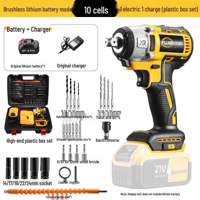 Brushless High Torque Electric Impact Wrench with Lithium Battery for Auto Repair