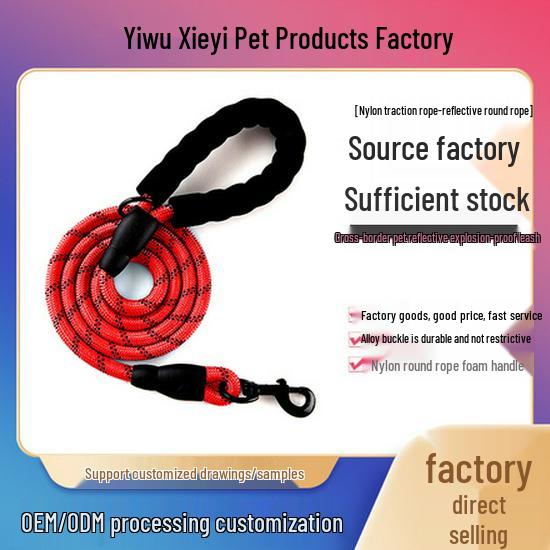 Reflective Nylon Vest-Style Dog Harness and Leash Set