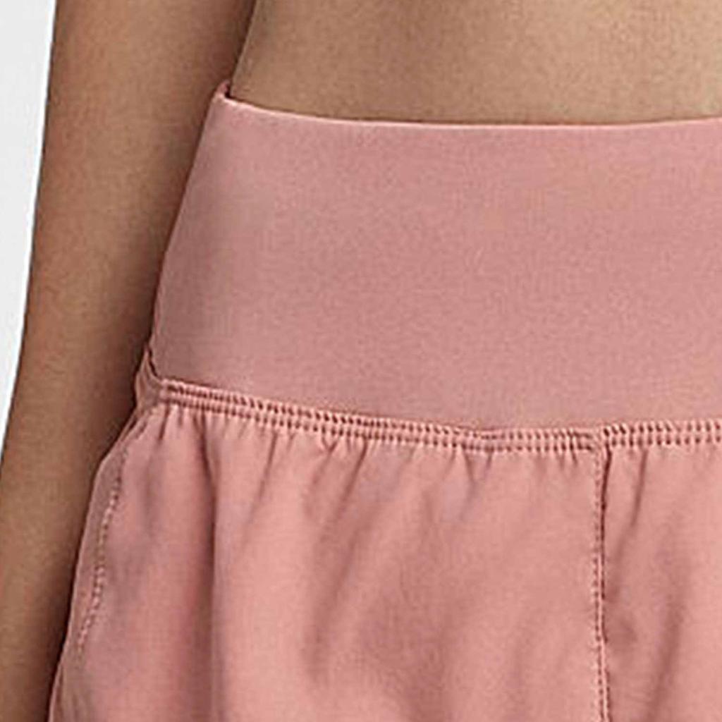 Nike Solid Color Logo Print Elastic Waist Training Straight Leg Shorts Women Shorts Pink 895810-685
