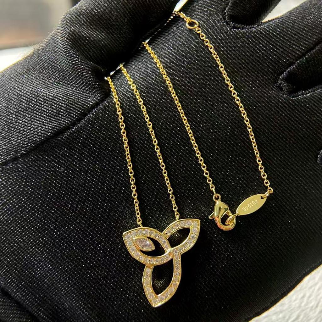 High-End Voll-Diamant Kleeblatt-Halskette - Klassisches und Vielseitiges Design für Damen