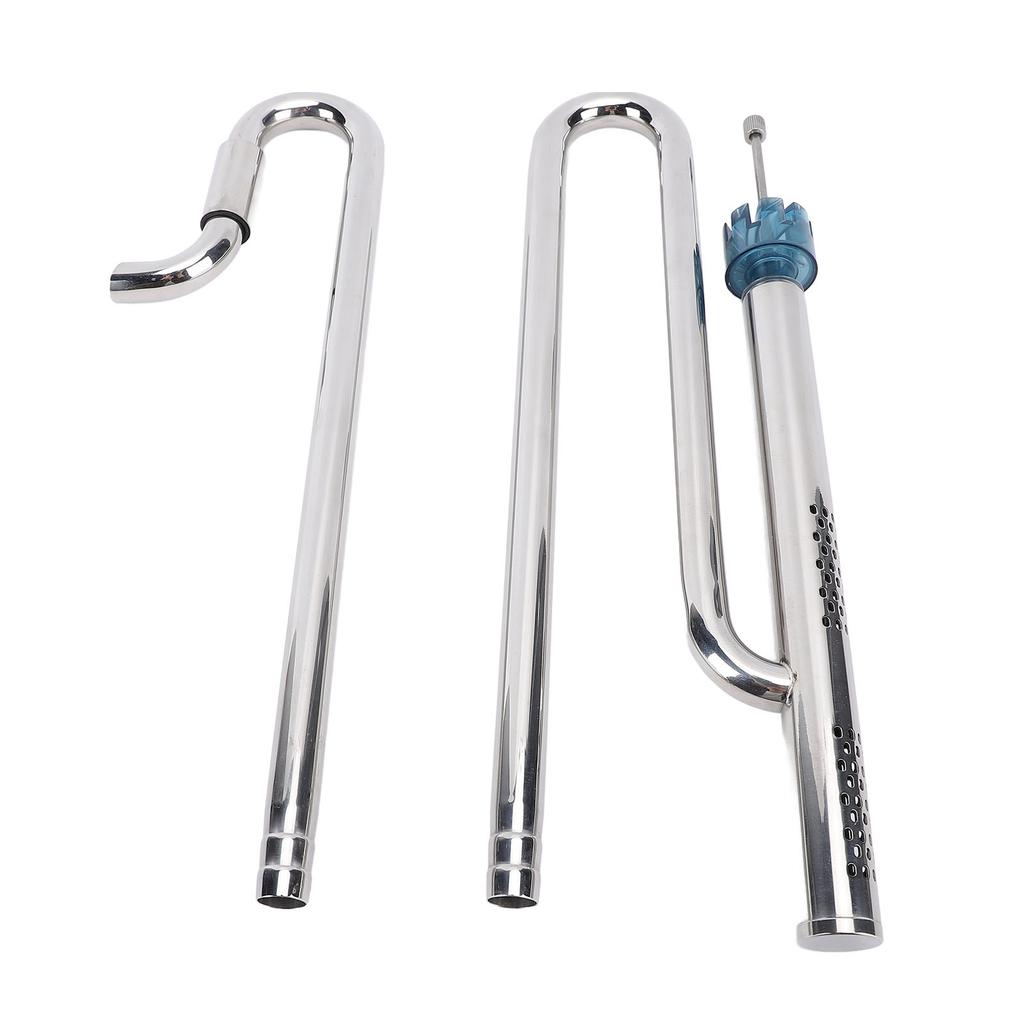 Inflow and Outflow Pipe Set Stainless Steel 360 Deg Rotation Remove Oil Film Long Lasting Use for Aq