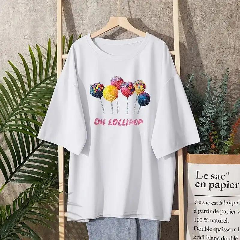 T-Shirt Damen Vielseitig Sommer Lässig Große Größe Locker Rundhals Pullover Kurzärmelige Oberteile