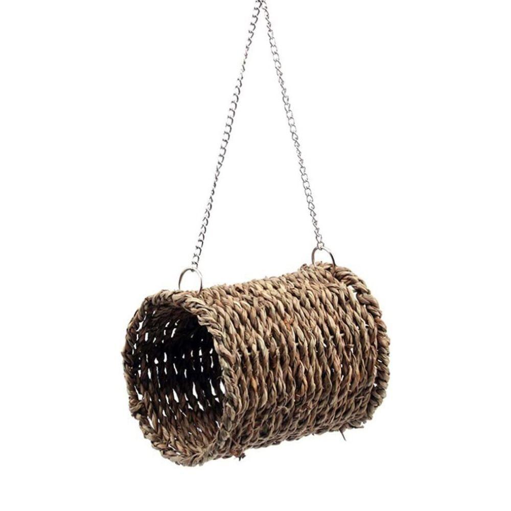 Natural Grass Hamster Hammock Grass Weaved Bird Tunnel Bed Grass Tunnel Hammock  Sleeping
