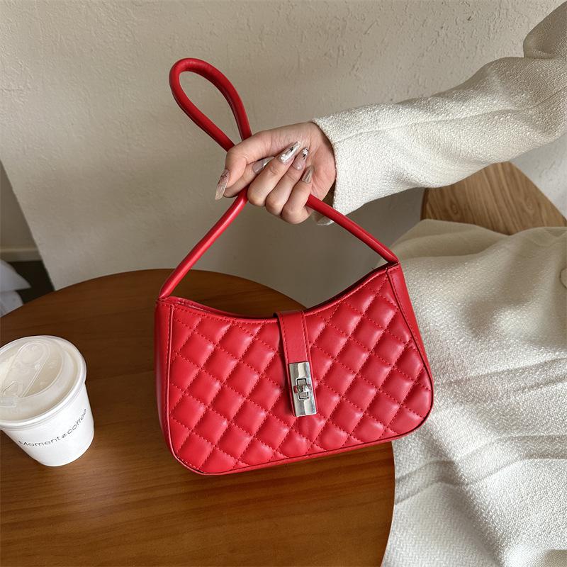 High-Value Diamond Underarm Bag Women'S Fashion Portable Small Square Bag Foreign-Style Versatile Shoulder Bag