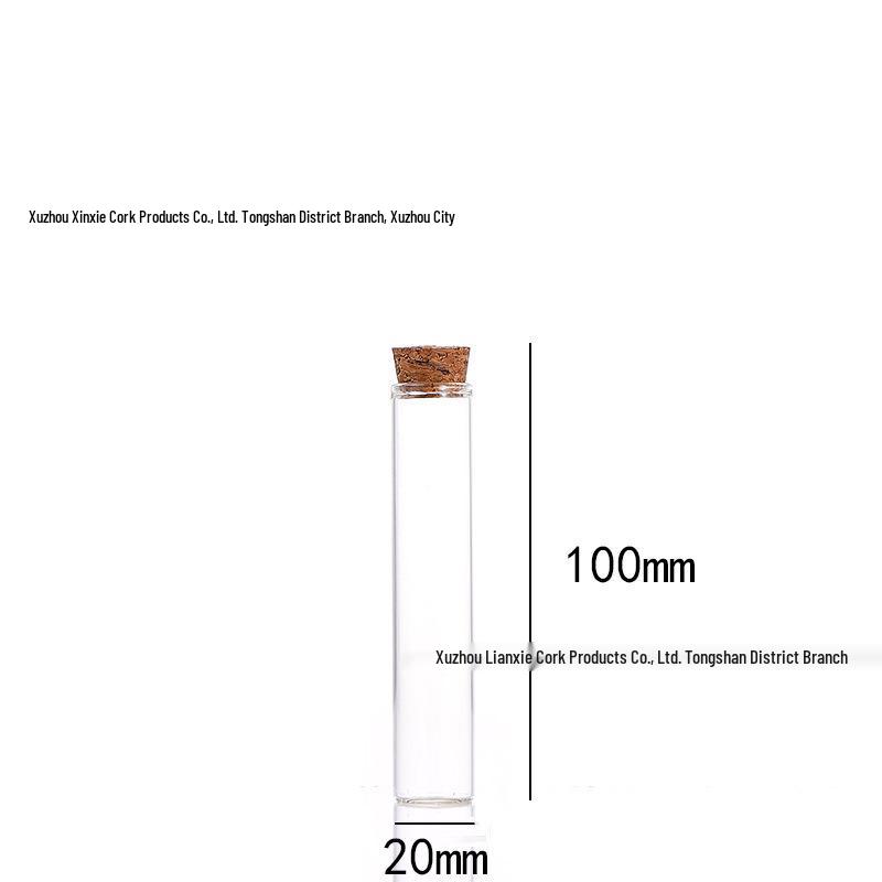 20mm Transparent Glass Bottle with Wood Stopper for Flowers, Tea, or Wish Bottles - Customizable