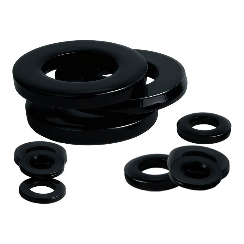 Black Zinc Plated 304 Stainless Steel Flat Washer, M2-M20, GB97 Standard.